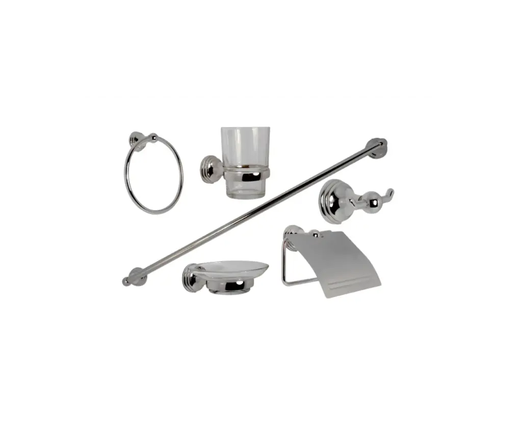  JGO DE ACCESORIOS PARA BAÑO RUGO CROM JE-02C