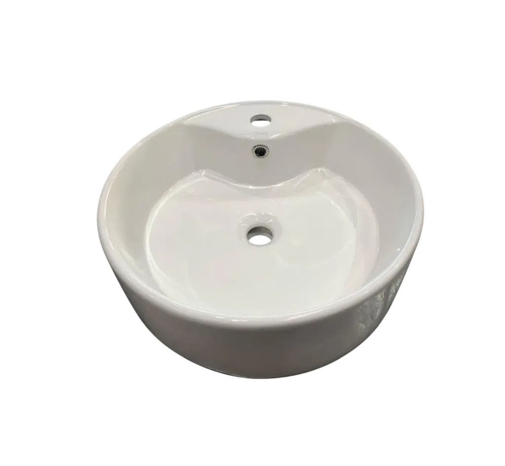 LAVABO DINASTY SOBREPONER REDONDO CON 1 ORIFICIO LDR02