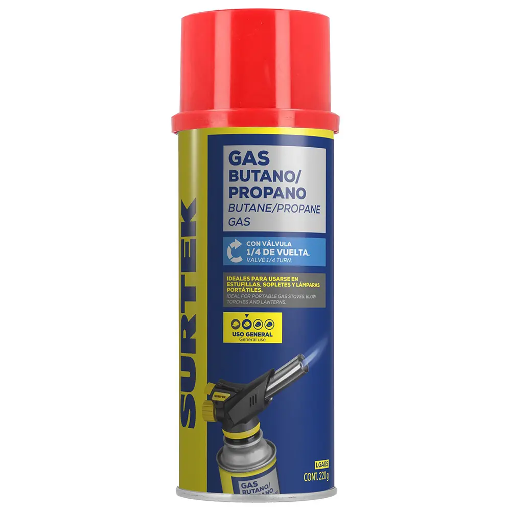  LATA GAS 1/4 VUELTA 275G SURTEK 