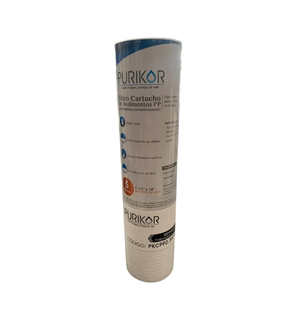  CARTUCHO POLIPROPILENO PURIKOR 2.5X10X5 (PKCPP2.5X10X5)