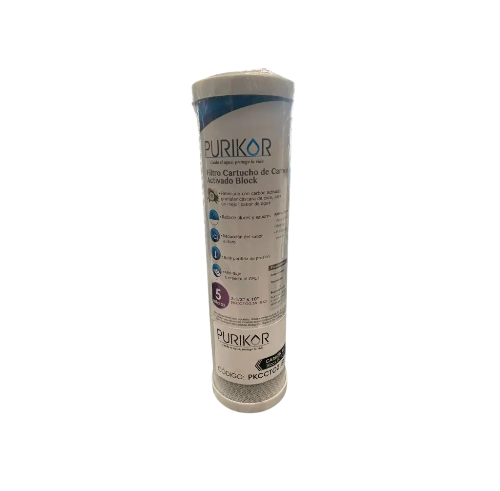  CARTUCHO CARBON ACT BLOCK PURIKOR 2.5X10X5 (PKCCTO2.5X10X5)