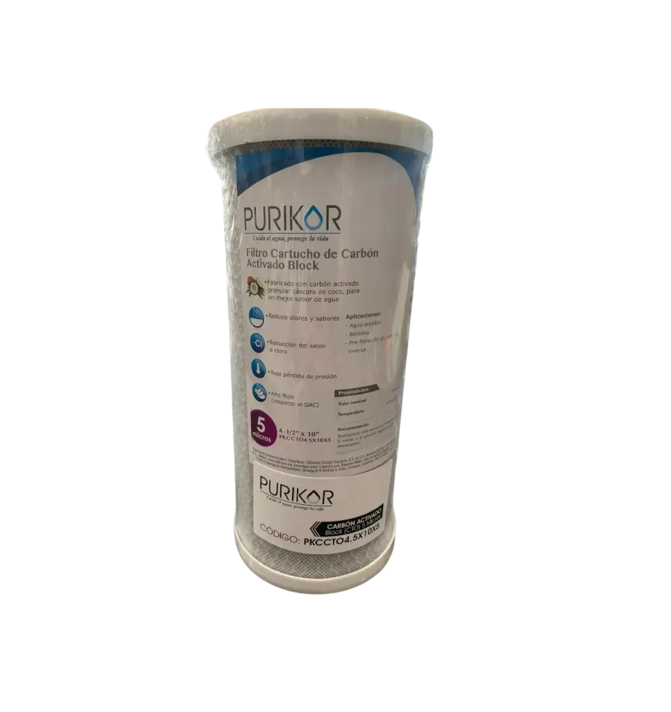  CARTUCHO CARBON ACT BLOCK PURIKOR 4.5X10X5 (PKCCTO4.5X10X5)