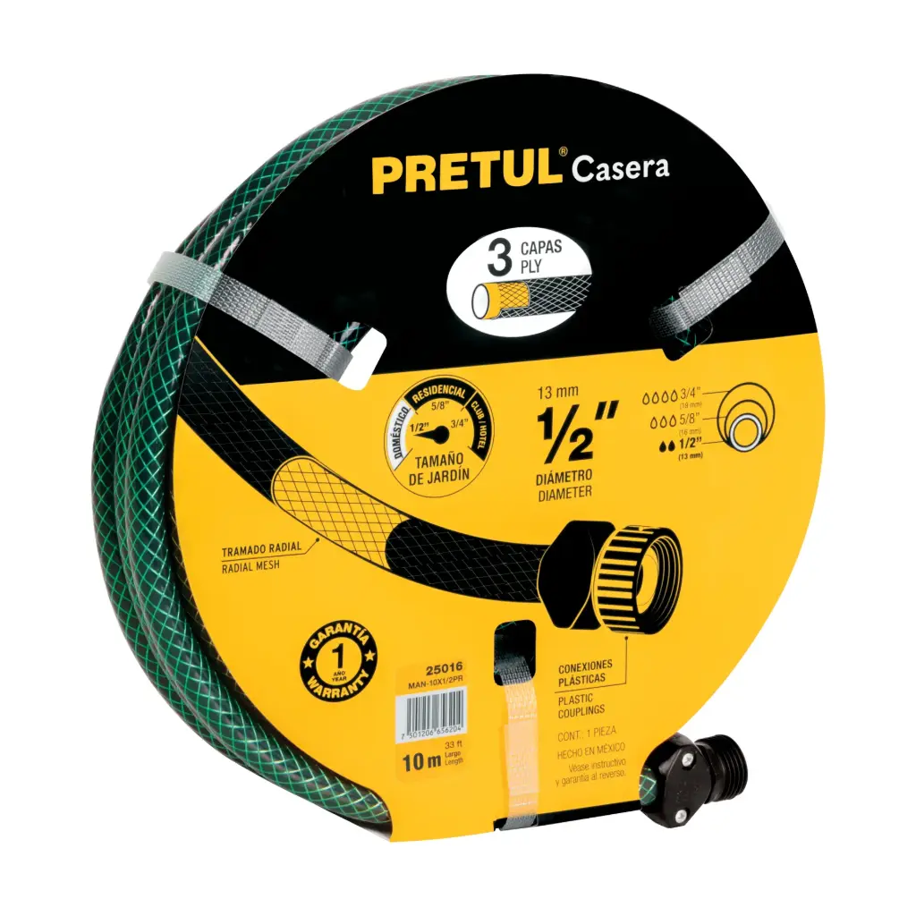  MANGUERA JARDIN 3 CAPAS PRETUL 10MTS