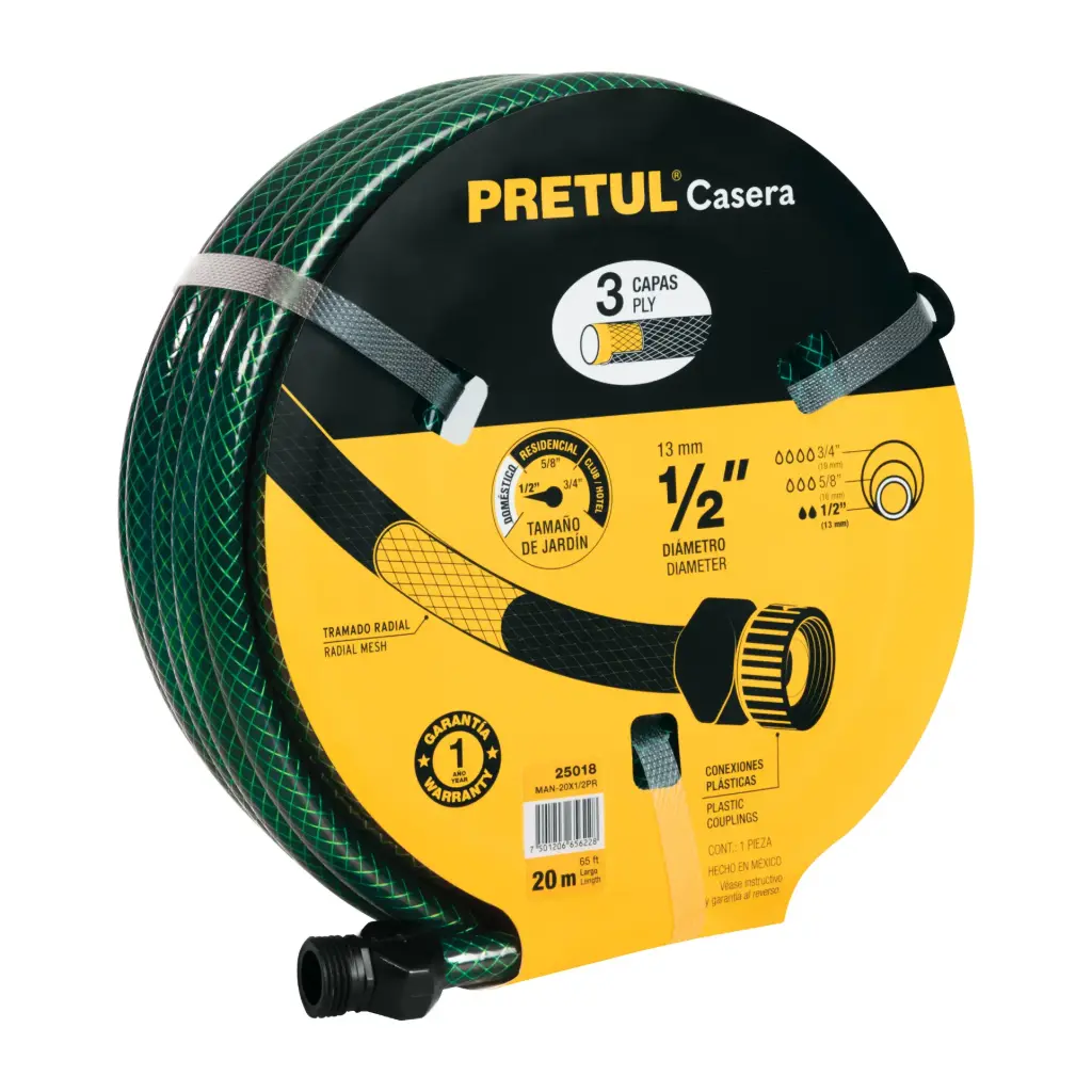  MANGUERA JARDIN 3 CAPAS PRETUL 20MTS