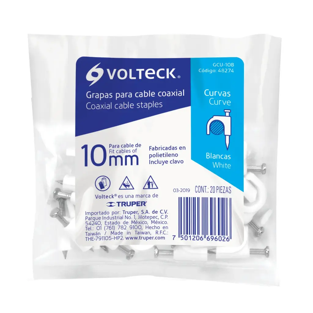  GRAPA PLASTICO  VOLTECK 10MM