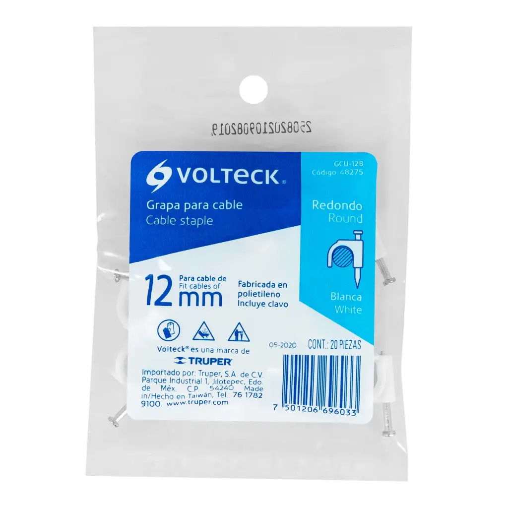  GRAPA PLASTICO VOLTECK 12MM