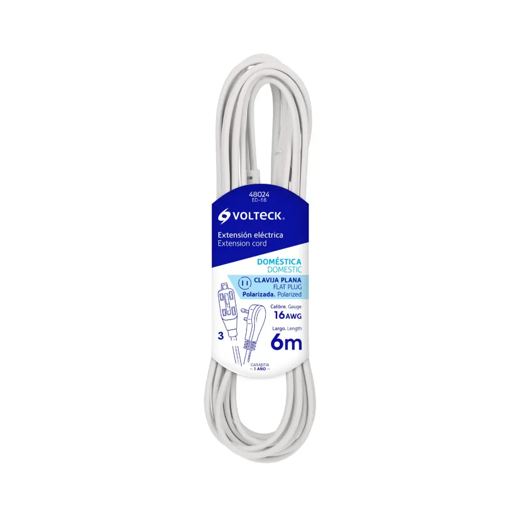 EXTENSION ELECTRICA 6 MTS VOLTECK 48024