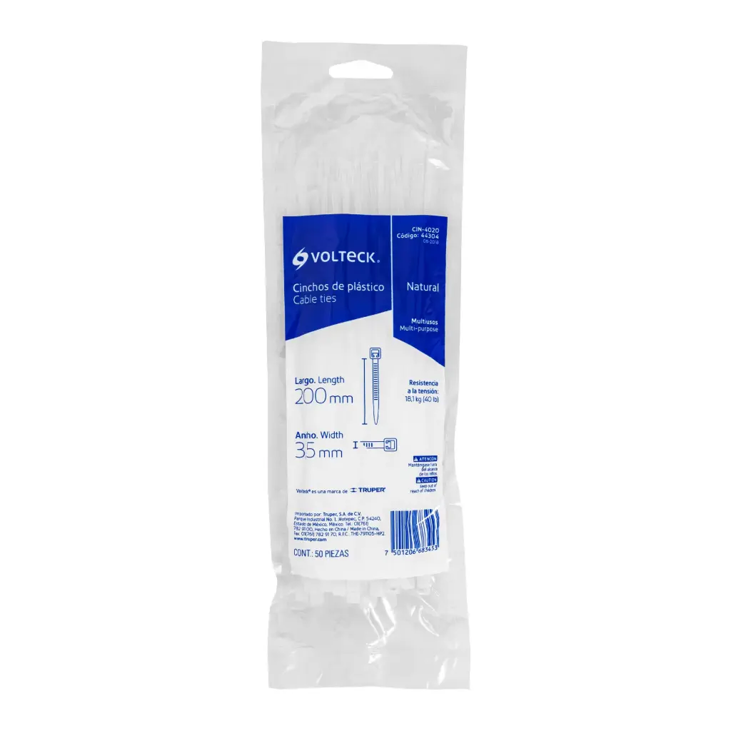  BOLSA CINCHO 200MM VOLTECK (50 PZAS) 
