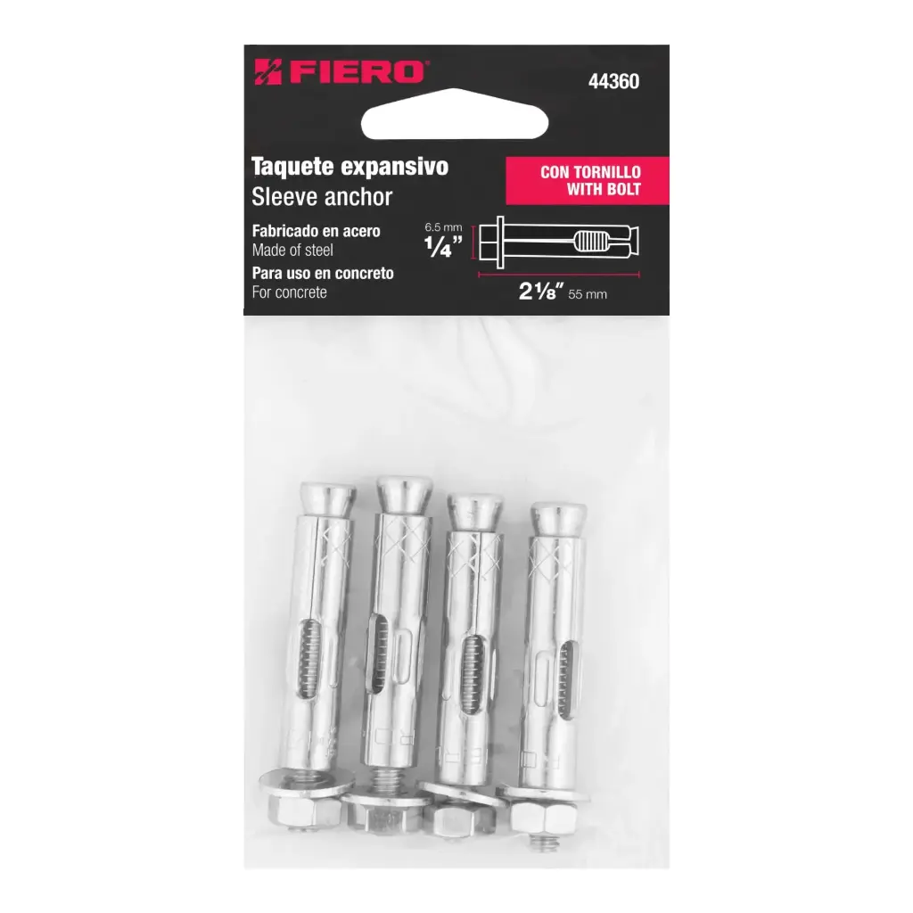  TAQUETE EXPANCIVO FIERO 1/4  (4 PZAS)