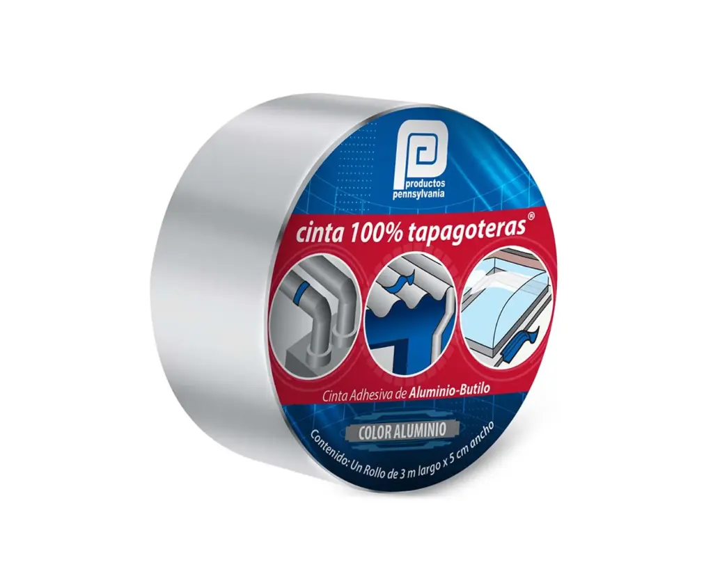 CINTA TAPA GOTERAS ALUMINIO 5 CM X 3.0 MTS