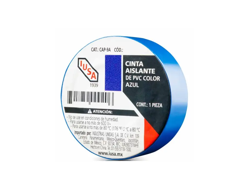 [616310] CINTA DE AISLAR IUSA COLOR AZUL 19MM X 9MTS