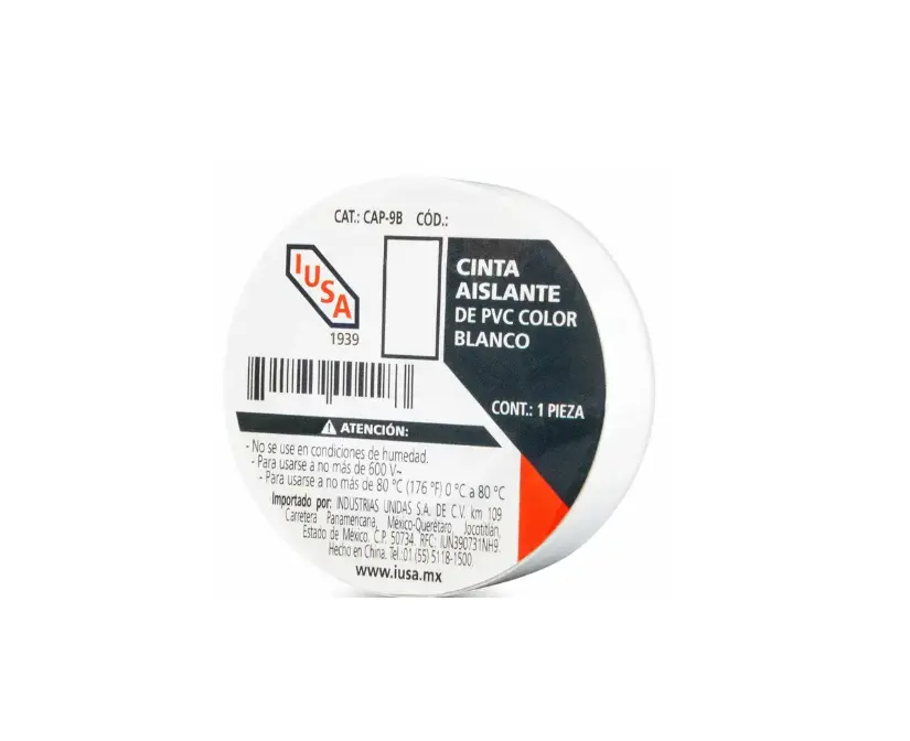 [616308] CINTA DE AISLAR IUSA COLOR BLANCO 19MM X 9MTS