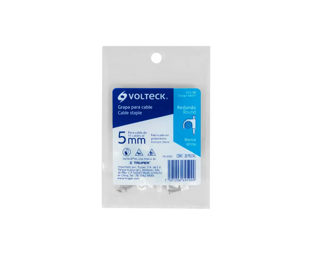 [GRPV5] GRAPA PLASTICO VOLTECK 5MM (20 PZA) 848271