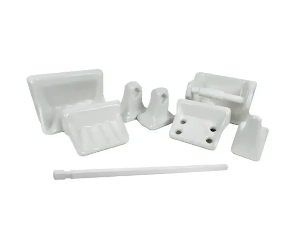 [10101] JGO DE ACCESORIOS PARA BAÑO JAZMIN CATO CERAMICO BLANCO